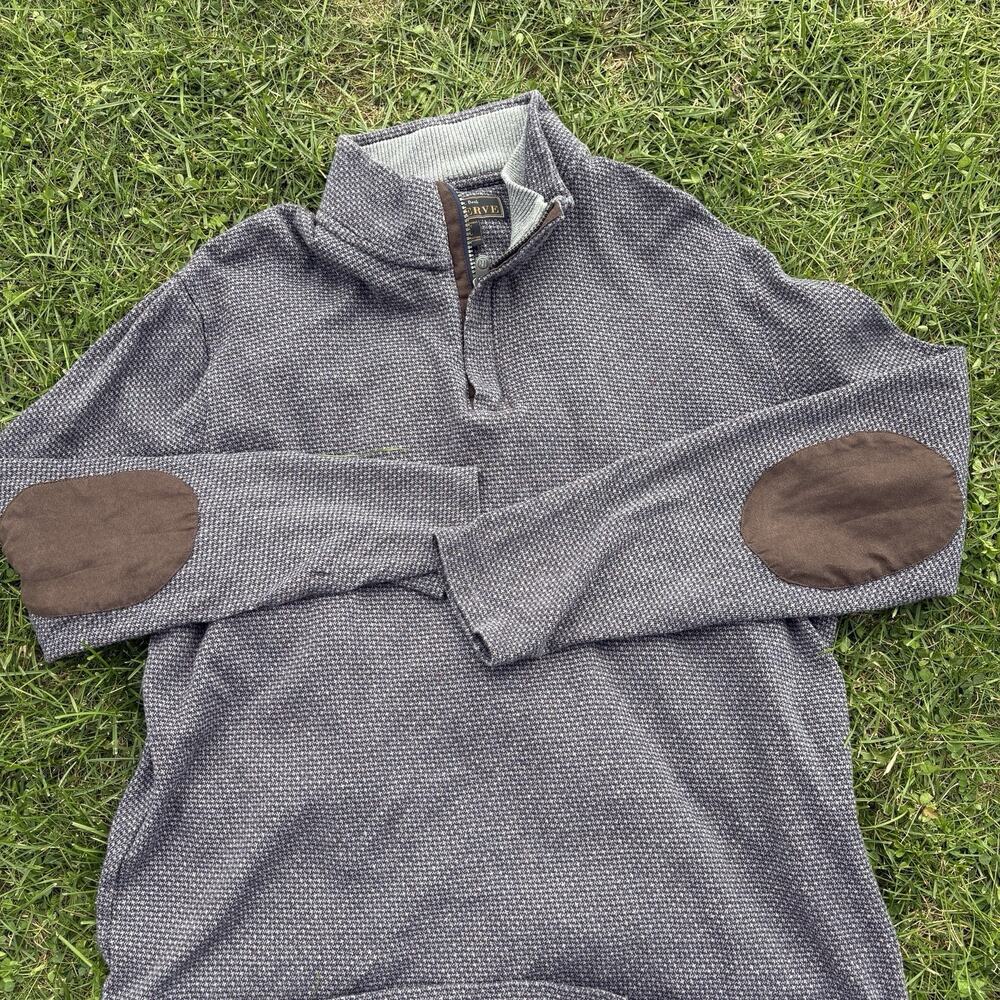 Jos A Bank Reserve Sweater Mens Large Elbow Patch Houndstooth Grandpa Heritage